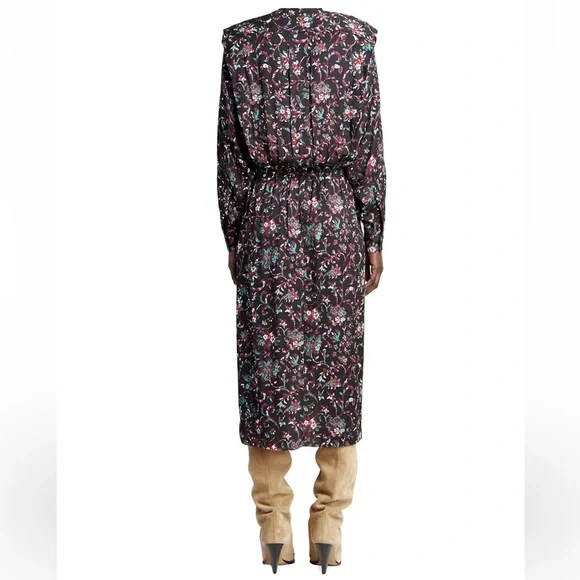 Isabel Marant Etoile Okleya Floral High-Low Midi-Dress - Picture 4 of 8